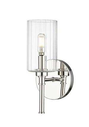 Wall Sconces Chastine Wall Sconce - Polished Nickel - Clear Beveled Glass - 5.5in. Extension - E12 Candelabra Base