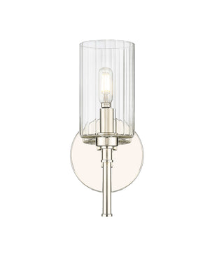 Wall Sconces Chastine Wall Sconce - Polished Nickel - Clear Beveled Glass - 5.5in. Extension - E12 Candelabra Base