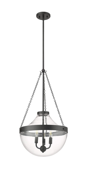 Pendant Fixtures Clarra Pendant - Matte Black - Clear Glass - 15.7in. Diameter - E12 Candelabra Base