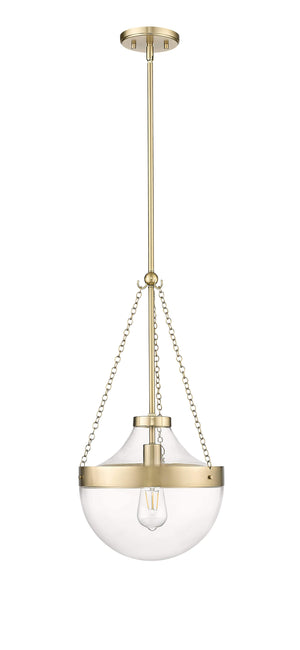 Pendant Fixtures Clarra Pendant - Modern Gold - Clear Glass - 12in. Diameter - E26 Medium Base