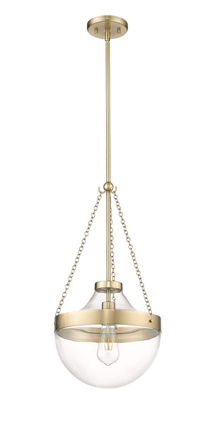 Pendant Fixtures Clarra Pendant - Modern Gold - Clear Glass - 12in. Diameter - E26 Medium Base