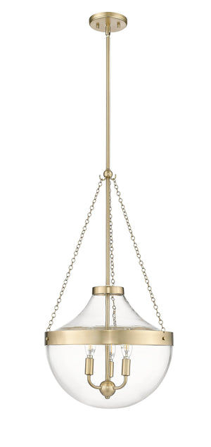 Pendant Fixtures Clarra Pendant - Modern Gold - Clear Glass - 15.7in. Diameter - E12 Candelabra Base