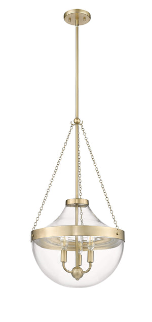 Pendant Fixtures Clarra Pendant - Modern Gold - Clear Glass - 15.7in. Diameter - E12 Candelabra Base