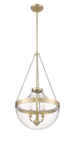 Pendant Fixtures Clarra Pendant - Modern Gold - Clear Glass - 15.7in. Diameter - E12 Candelabra Base