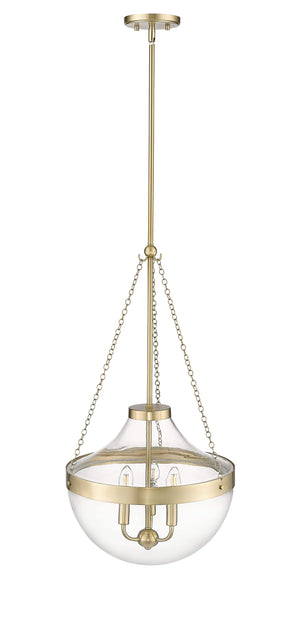 Pendant Fixtures Clarra Pendant - Modern Gold - Clear Glass - 15.7in. Diameter - E12 Candelabra Base