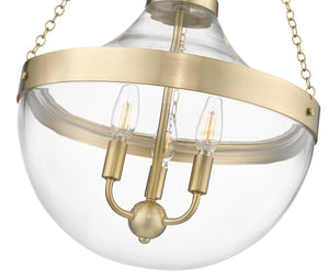 Pendant Fixtures Clarra Pendant - Modern Gold - Clear Glass - 15.7in. Diameter - E12 Candelabra Base