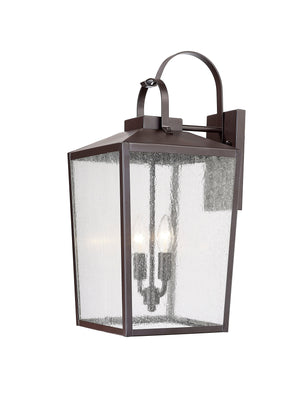 Wall Sconces Devens Outdoor Wall Sconce - Powder Coated Bronze - Clear Seeded Glass - 12in. Extension - E26 Candelabra Base