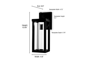 Wall Sconces Dumont LED Wall Sconce - Powder Coated Black - Clear Glass - 6W Integrated LED Module - 209 Lm - 3000K Warm White