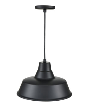 R Series Classic Warehouse Pendant - Satin Black - 14in. Diameter - E26 Medium Base