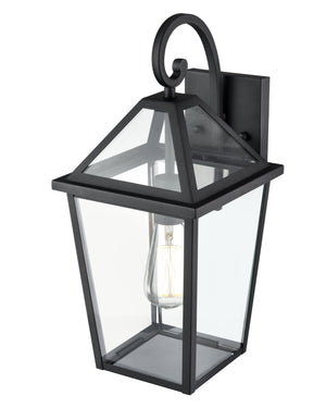 Wall Sconces Eston Outdoor Wall Sconce - Textured Black - Clear Glass - 9.5in. Extension - E26 Medium Base