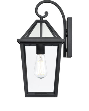 Wall Sconces Eston Outdoor Wall Sconce - Textured Black - Clear Glass - 9.5in. Extension - E26 Medium Base