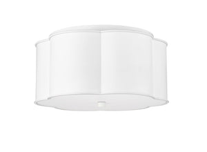 Flush Mounts Flush Mount Fixture - Matte White - Matte White Glass - 14in. Diameter - E26 Medium Base