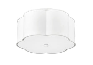 Flush Mounts Flush Mount Fixture - Matte White - Matte White Glass - 14in. Diameter - E26 Medium Base