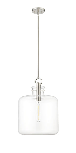 Pendant Fixtures Hayloft Pendant - Brushed Nickel - Clear Glass - 14.2in. Diameter - E26 Medium Base