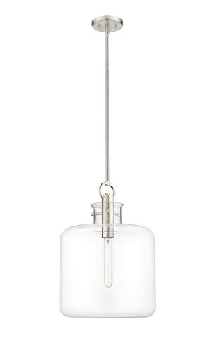 Pendant Fixtures Hayloft Pendant - Brushed Nickel - Clear Glass - 14.2in. Diameter - E26 Medium Base