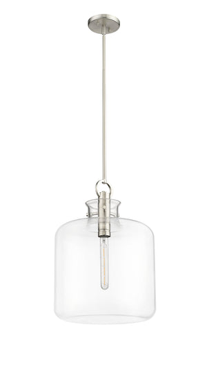 Pendant Fixtures Hayloft Pendant - Brushed Nickel - Clear Glass - 14.2in. Diameter - E26 Medium Base