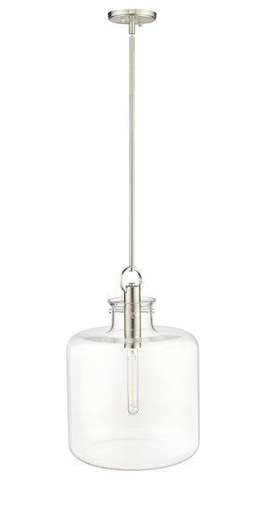 Pendant Fixtures Hayloft Pendant - Brushed Nickel - Clear Glass - 14.2in. Diameter - E26 Medium Base