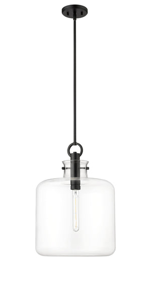 Pendant Fixtures Hayloft Pendant - Matte Black - Clear Glass - 14.2in. Diameter - E26 Medium Base