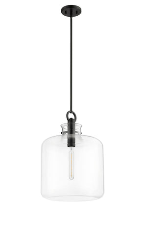 Pendant Fixtures Hayloft Pendant - Matte Black - Clear Glass - 14.2in. Diameter - E26 Medium Base