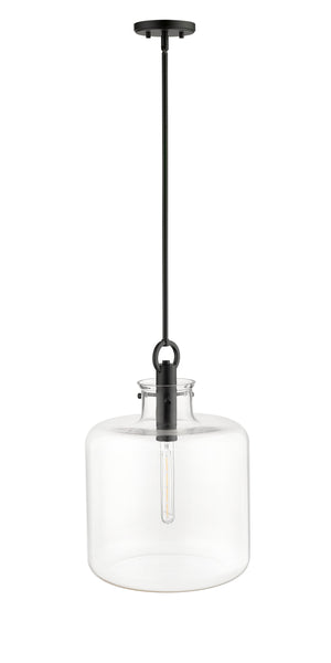 Pendant Fixtures Hayloft Pendant - Matte Black - Clear Glass - 14.2in. Diameter - E26 Medium Base