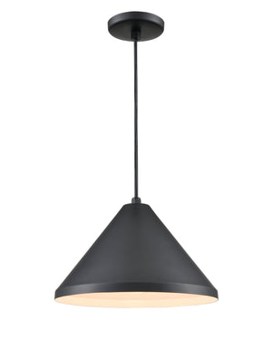 R Series Wide Cone Pendant - Satin Black - 13in. Diameter - E26 Medium Base