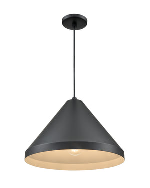 R Series Cone Pendant - Satin Black - 13in. Diameter - E26 Medium Base