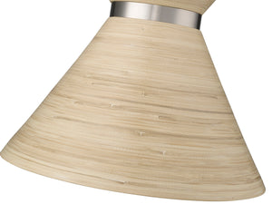 Pendant Fixtures Jaycen Pendant - Brushed Nickel - Natural Bamboo Shade - 13.62in. Diameter - E26 Medium Base