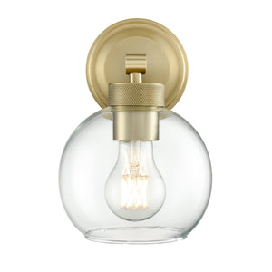 Wall Sconces Jonatan Wall Sconce - Vintage Brass - Clear Glass - 6.5in. Extension - E26 Medium Base