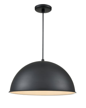 R Series Wide Deep Bowl Pendant - Satin Black - 18in. Diameter - E26 Medium Base