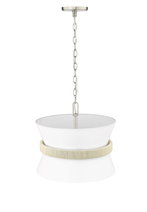 Pendant Fixtures Kimbry Pendant - Brushed Nickel - Fabric Shade - 16.1in. Diameter - E12 Candelabra Base