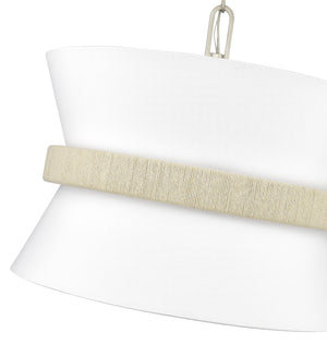 Pendant Fixtures Kimbry Pendant - Brushed Nickel - Fabric Shade - 16.1in. Diameter - E12 Candelabra Base