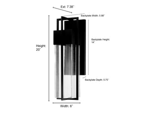 Wall Sconces Kingler LED Wall Sconce - Powder Coated Black - Clear Seeded Glass - 11W Integrated LED Module - 306 Lm - 3000K Warm White