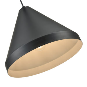 R Series Cone Pendant - Satin Black - 17in. Diameter - E26 Medium Base