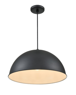 R Series Wide Deep Bowl Pendant - Satin Black - 18in. Diameter - E26 Medium Base