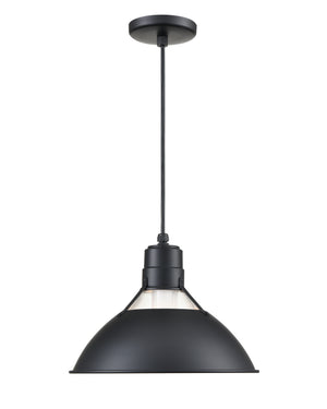 R Series Glass Cone Pendant - Satin Black - 13in. Diameter - E26 Medium Base