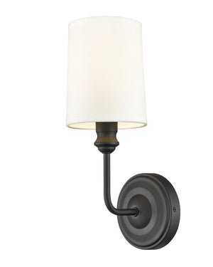 Wall Sconces Leena Wall Sconce - Matte Black - White Glass - 5.75in. Extension - E12 Candelabra Base