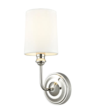 Wall Sconces Leena Wall Sconce - Polished Nickel - White Glass - 5.75in. Extension - E12 Candelabra Base