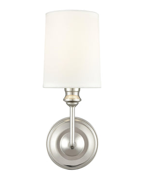 Wall Sconces Leena Wall Sconce - Polished Nickel - White Glass - 5.75in. Extension - E12 Candelabra Base