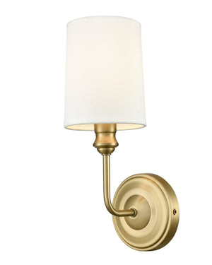 Wall Sconces Leena Wall Sconce - Vintage Brass - White Glass - 5.75in. Extension - E12 Candelabra Base