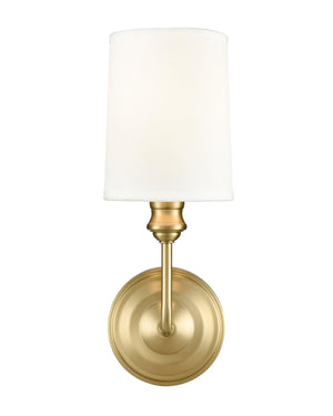 Wall Sconces Leena Wall Sconce - Vintage Brass - White Glass - 5.75in. Extension - E12 Candelabra Base