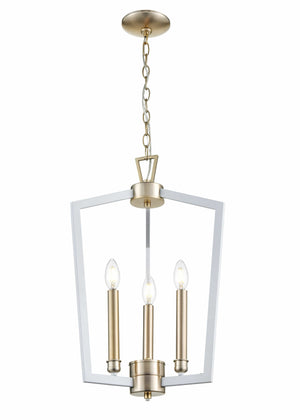 Pendant Fixtures Lizabeth Pendant - Matte White / Modern Gold -  16in. Diameter - E12 Candelabra Base