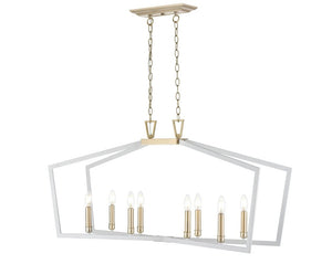 Pendant Fixtures Lizabeth Pendant - Matte White / Modern Gold -  42.2in. Diameter - E12 Candelabra Base