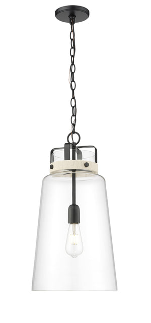 Pendant Fixtures Lolla Pendant - Matte Black - Clear Glass - 11.8in. Diameter - E26 Medium Base