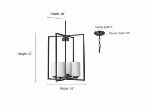 Pendant Fixtures Luxx Pendant - Matte Black - Ribbed Etched Opal White Glass - 18in. Diameter - E26 Medium Base