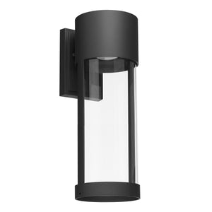 Trefor LED Wall Sconce - Powder Coated Black - Clear Glass - 9W Integrated LED Module - 446 Lm - 3000K Warm White