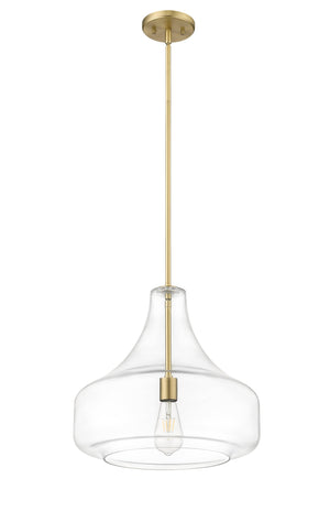 Pendant Fixtures Madelynn Pendant - Vintage Brass - Clear Glass - 16in. Diameter - E26 Medium Base