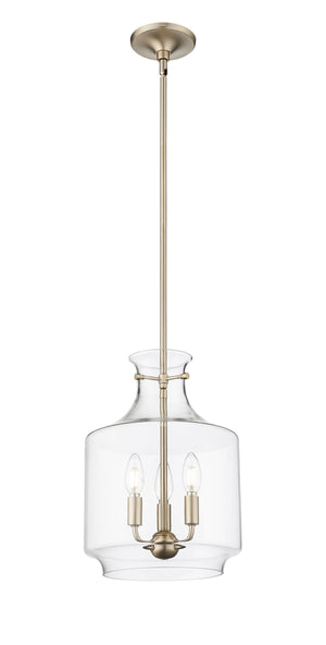 Pendant Fixtures Mahannah Pendant - Modern Gold - Clear Glass - 11in. Diameter - E12 Candelabra Base