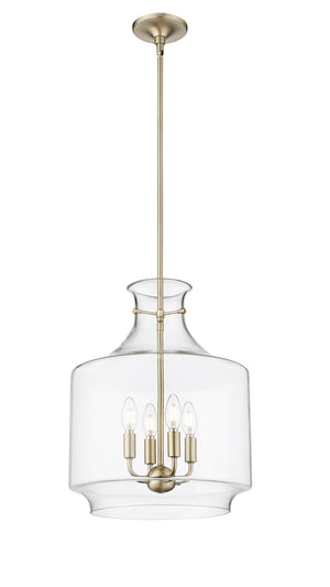 Pendant Fixtures Mahannah Pendant - Modern Gold - Clear Glass - 15in. Diameter - E12 Candelabra Base