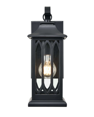 Wall Sconces Mallorey Outdoor Wall Sconce - Powder Coated Black - Clear Glass - 6.76in. Extension - E26 Medium Base