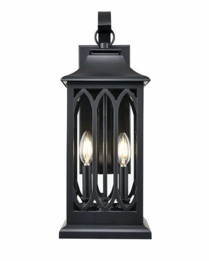 Wall Sconces Mallorey Outdoor Wall Sconce - Powder Coated Black - Clear Glass - 9.83in. Extension - E12 Candelabra Base